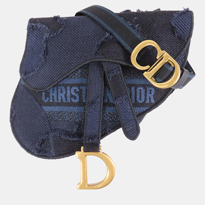 Pre-owned Dior Blue Camouflage Saddle Belt Bag