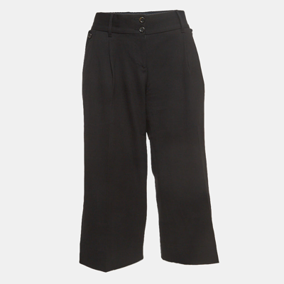 Pre-owned Dolce & Gabbana Black Wool Tailored Bermuda Shorts M