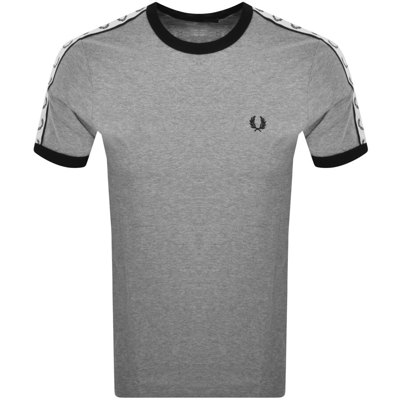 Shop Fred Perry Taped Ringer T Shirt Grey