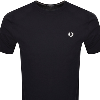 Fred Perry Logo-embroidered Cotton T-shirt In Black