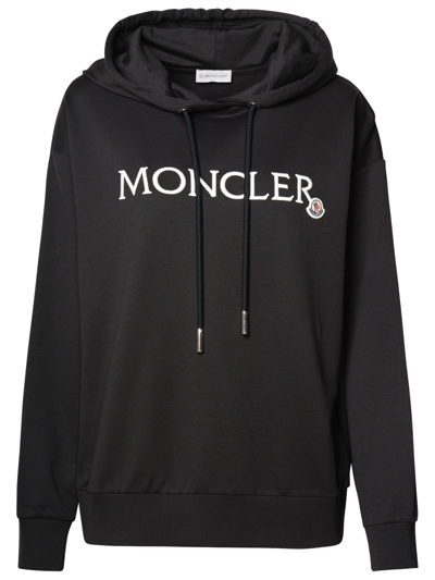 Shop Moncler Black Cotton Sweatshirt