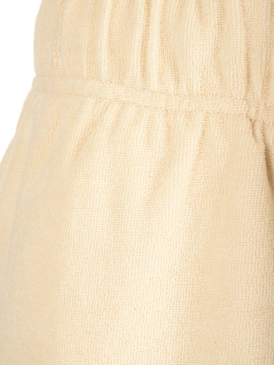 Shop Burberry Cotton Terry Shorts In Beige