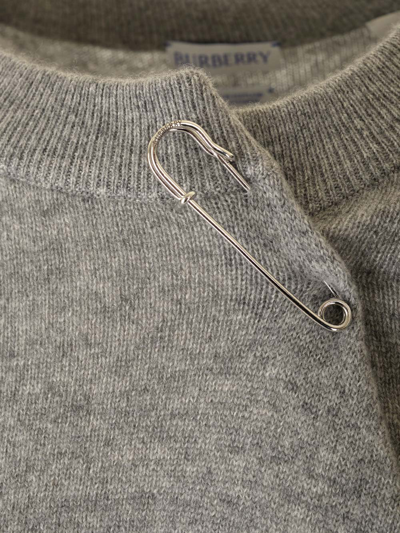 Shop Burberry Pin Detail Sweater In Grey