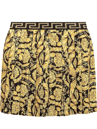 Shop Versace Barocco Skirt In Black-gold