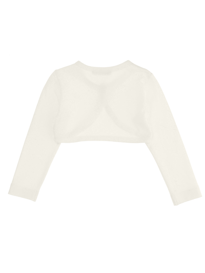 Monnalisa Logo-embellished Round-neck Cardigan In Cream