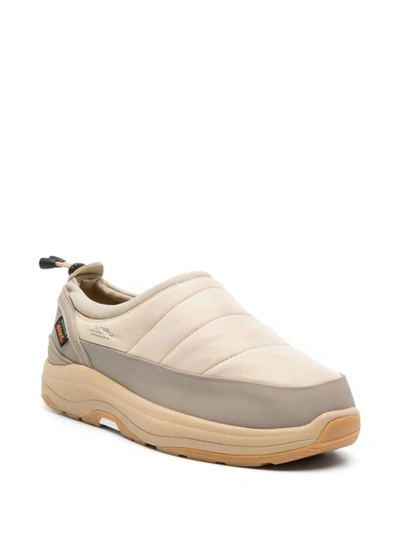 Shop Suicoke Nylon Slip-on Sneakers In Beige