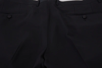 Shop Dolce & Gabbana Elegant Slim Fit Black Dress Men's Trousers