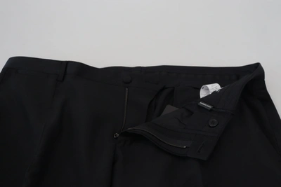 Shop Dolce & Gabbana Elegant Slim Fit Black Dress Men's Trousers