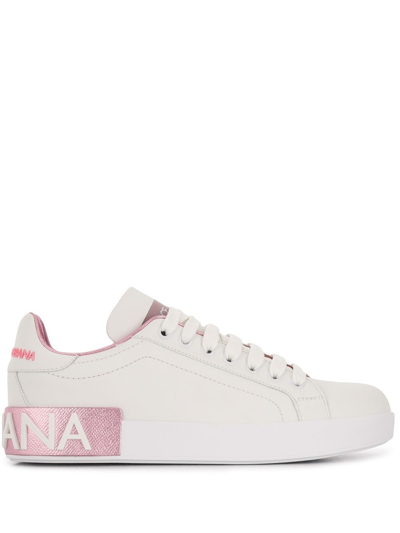 Shop Dolce & Gabbana Portofino Sneakers In White