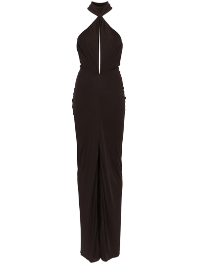 Shop Tom Ford Long Cocktail Dress In Brown
