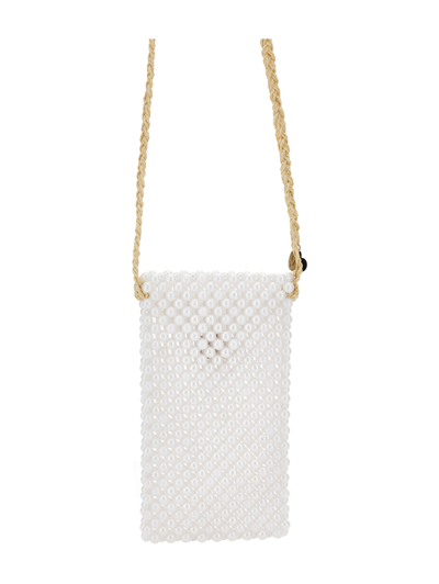 Monnalisa Beaded Shoulder Bag In White