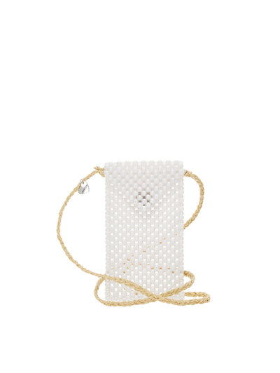 Monnalisa Beaded Shoulder Bag In White