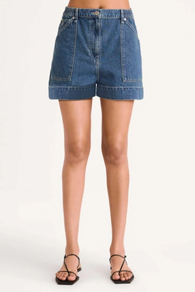 Merlette Pollock Denim Short In Mid-blue Wash In Mid-blue Wash
