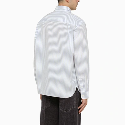 Shop Apc A.p.c. And Light Blue Striped Shirt In White