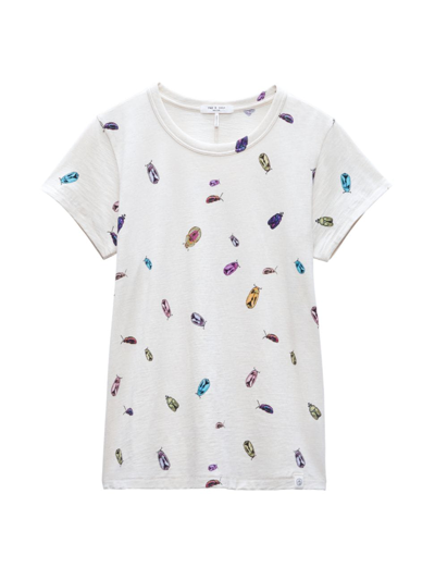 Shop Rag & Bone Women's Beetle Print Cotton T-shirt In Beige