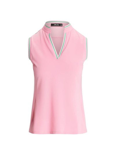 Shop Ralph Lauren Women's Sleeveless Piqué Golf Polo Top In Pink