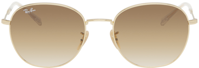 Shop Ray Ban Gold Rb3809 Sunglasses In 001/51 Arista