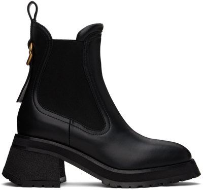 Shop Moncler Black Gigi Leather Boots In 999 Black