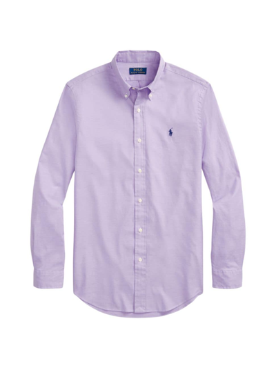 Shop Polo Ralph Lauren Men's Stretch Cotton-blend Sport Shirt In Purple