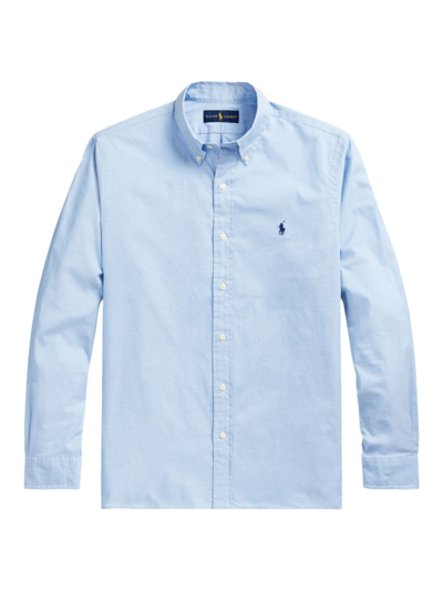 Shop Polo Ralph Lauren Men's Stretch Cotton-blend Sport Shirt In Blue