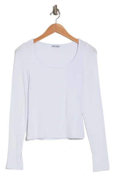 Shop Sweet Romeo Rib Long Sleeve T-shirt In White