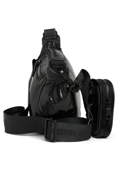 Shop Steve Madden Crest Nylon Sling Crossbody Bag In Black/ Black