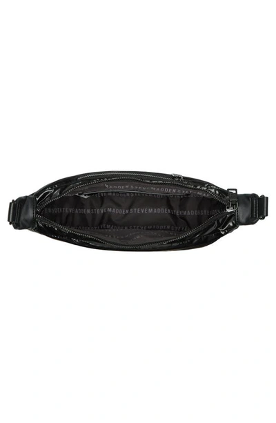 Shop Steve Madden Crest Nylon Sling Crossbody Bag In Black/ Black