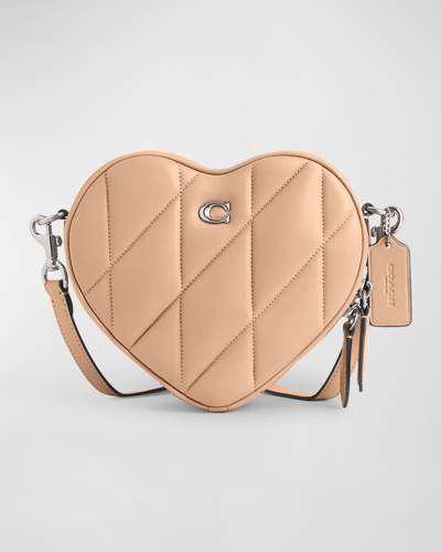 Shop Coach Heart Quilted Leather Crossbody Bag In Lhbuff