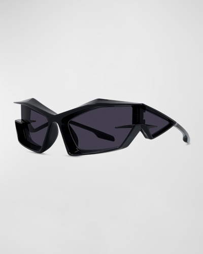 Shop Givenchy Givcut Nylon Wrap Sunglasses In Sblksmk