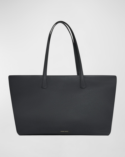 Shop Mansur Gavriel Everyday Zip Leather Tote Bag In Black