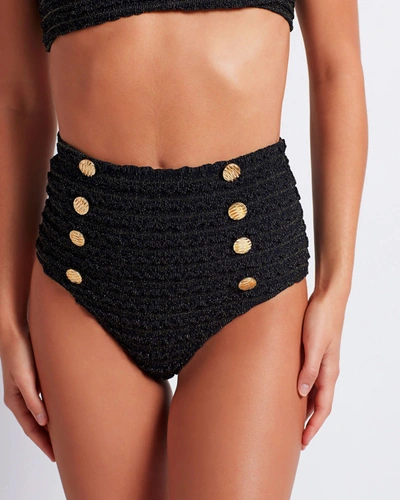 Shop Patbo Crinkle Lurex Bikini Bottom In Black