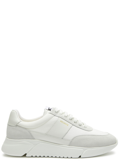 Shop Axel Arigato Genesis Vintage Runner Panelled Canvas Sneakers In White