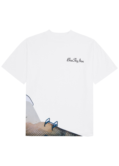 Shop Blue Sky Inn Afterdeck Logo Cotton T-shirt In White