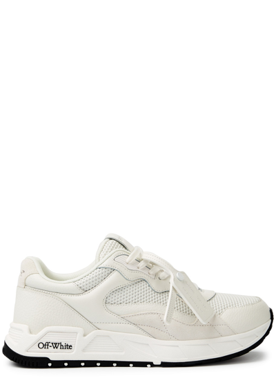 Shop Off-white Kick Off Panelled Leather Sneakers In White