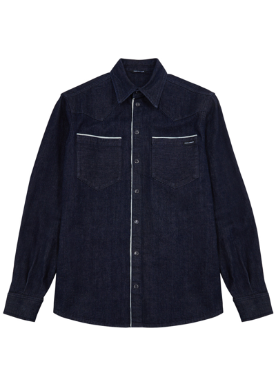 Shop Dolce & Gabbana Selvedge Denim Shirt In Blue