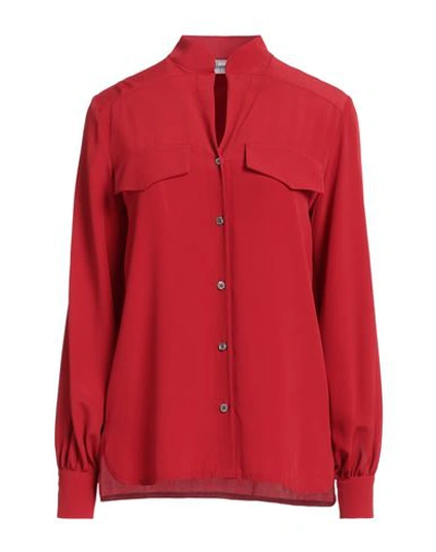 Shop Hopper Woman Shirt Red Size 10 Acetate, Silk