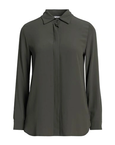 Shop Hopper Woman Shirt Military Green Size 10 Acetate, Silk