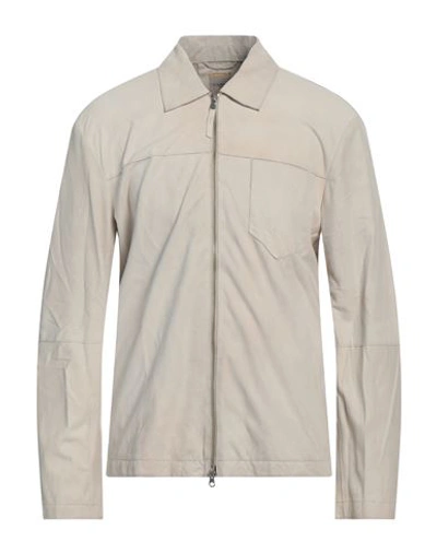 Shop Andrea D'amico Man Shirt Beige Size 44 Soft Leather