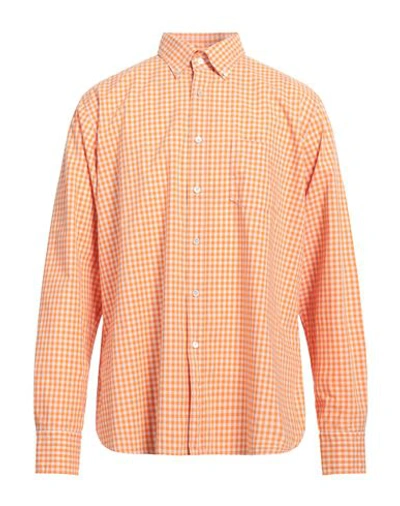 Shop Alessandro Gherardi Man Shirt Orange Size Xl Cotton