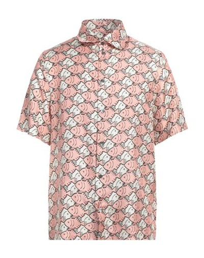 Shop Botter Man Shirt Blush Size 40 Silk In Pink