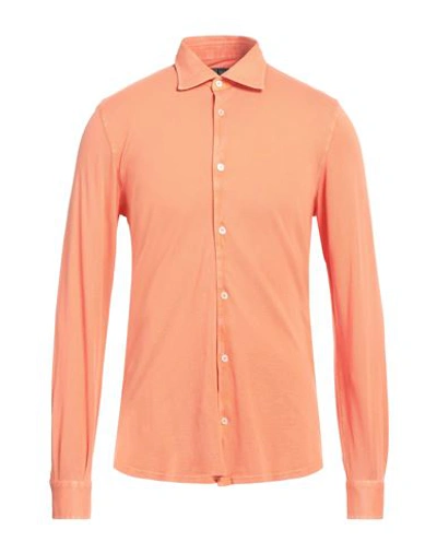 Shop Fedeli Man Shirt Orange Size 50 Cotton