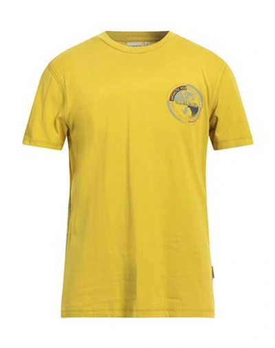Shop Napapijri Man T-shirt Acid Green Size Xl Cotton