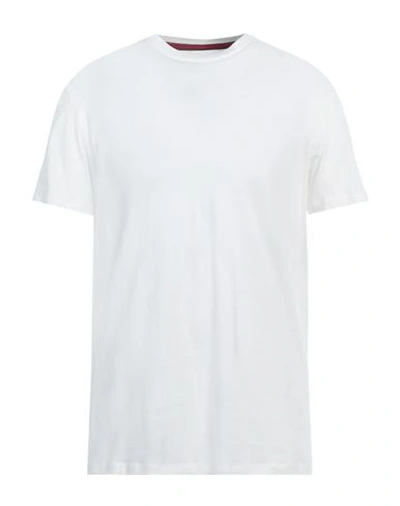 Shop Isaia Man T-shirt Off White Size Xl Cotton