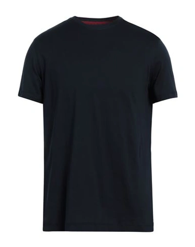 Shop Isaia Man T-shirt Midnight Blue Size Xxl Cotton