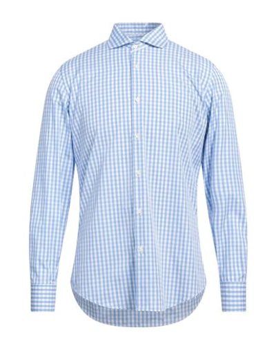 Shop Liu •jo Man Man Shirt Azure Size 15 ¾ Cotton In Blue