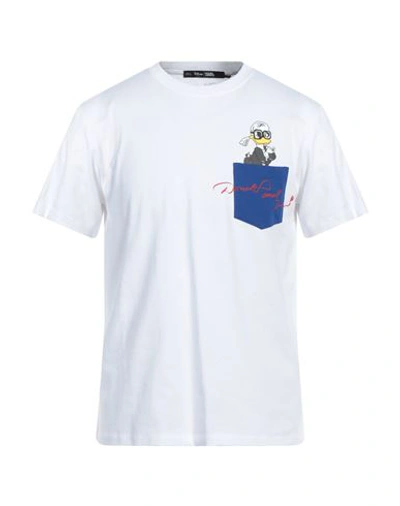 Shop Karl Lagerfeld Man T-shirt White Size L Organic Cotton