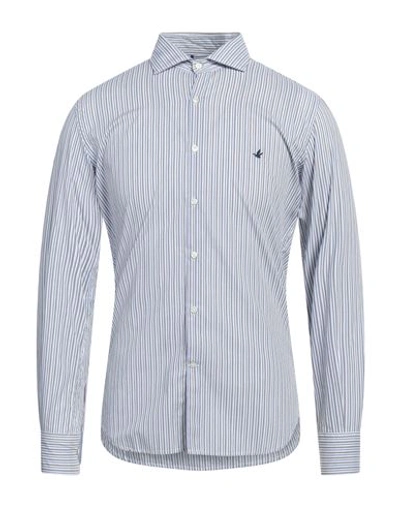 Shop Brooksfield Man Shirt Azure Size 17 Cotton In Blue