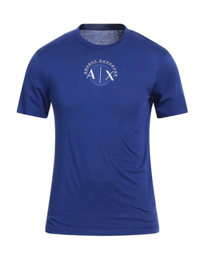 Shop Armani Exchange Man T-shirt Blue Size Xs Cotton