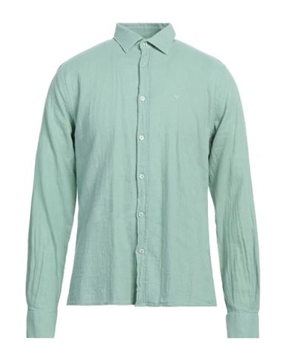 Shop Fred Mello Man Shirt Light Green Size Xl Linen, Cotton