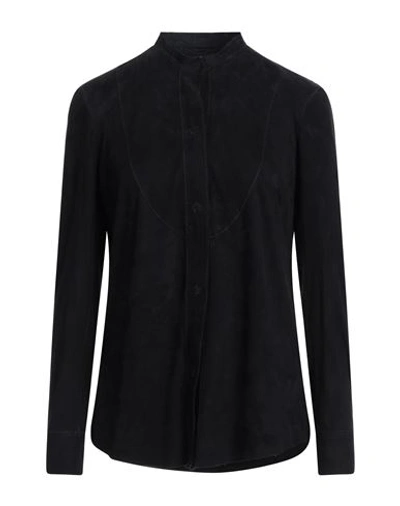 Shop Salvatore Santoro Woman Shirt Black Size 6 Ovine Leather